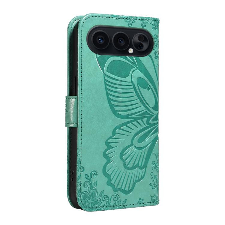 For Honor 500 Pro Global 155.8mm Swallowtail Butterfly Embossed Leather Phone Case