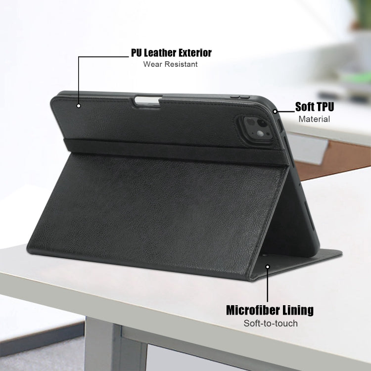For iPad Pro 11 2025 / 2024 Front Stand Smart TPU Leather Tablet Case