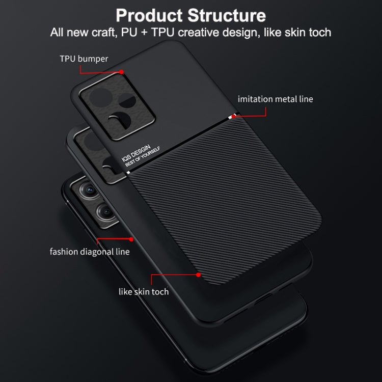 For Infinix Hot 30i Classic Tilt Strip Grain Magnetic PC Hybrid TPU Phone Case