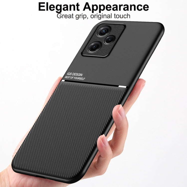 For Infinix Hot 30i Classic Tilt Strip Grain Magnetic PC Hybrid TPU Phone Case