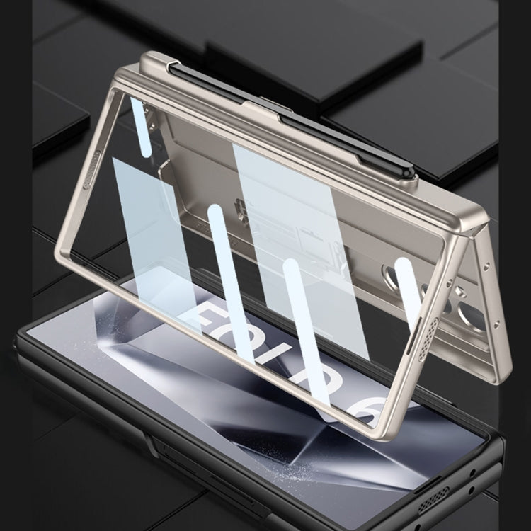 For Samsung Galaxy Z Fold6 GKK Integrated Full Coverage Magnetic Fold Phone Case with Pen Slot, Not Included Pen