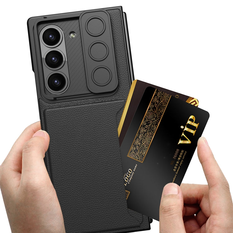 For Samsung Galaxy Z Fold6 GKK Integrated Ultra-thin Sliding Window Card Slot Phone Case