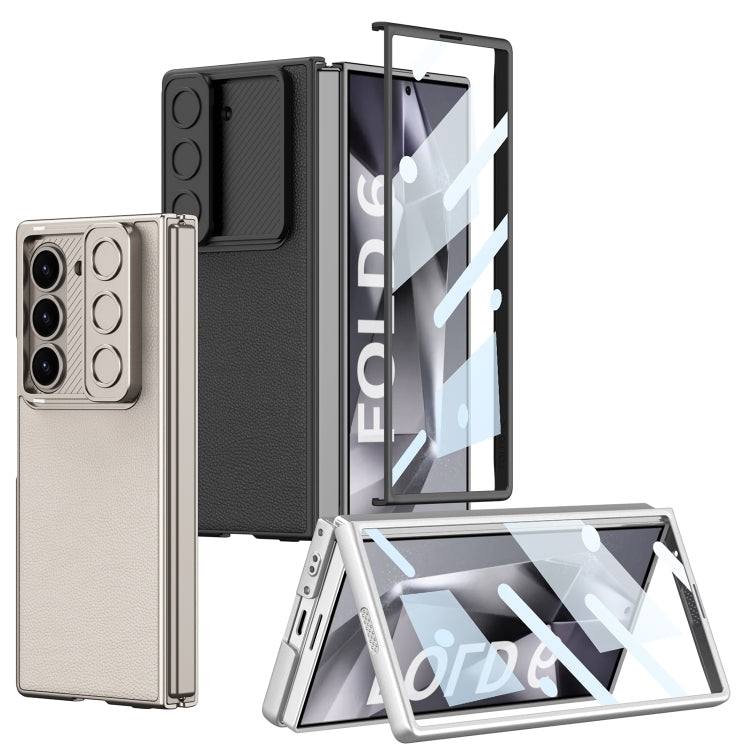 For Samsung Galaxy Z Fold6 GKK Integrated Ultra-thin Sliding Window Leather Phone Case