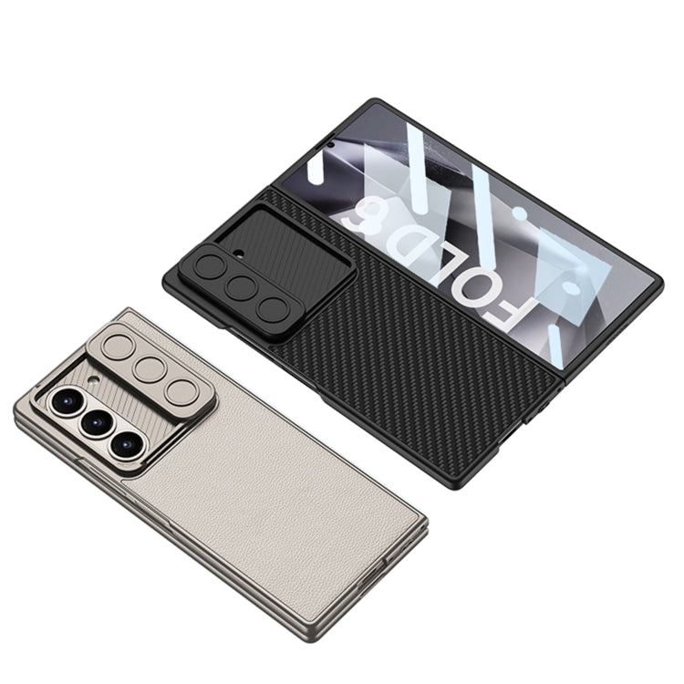 For Samsung Galaxy Z Fold6 GKK Integrated Ultra-thin Sliding Window Leather Phone Case