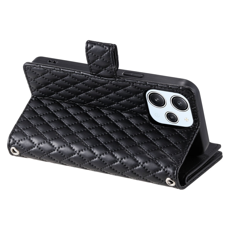 For Xiaomi Redmi 13 4G Glitter Lattice Zipper Wallet Leather Phone Case