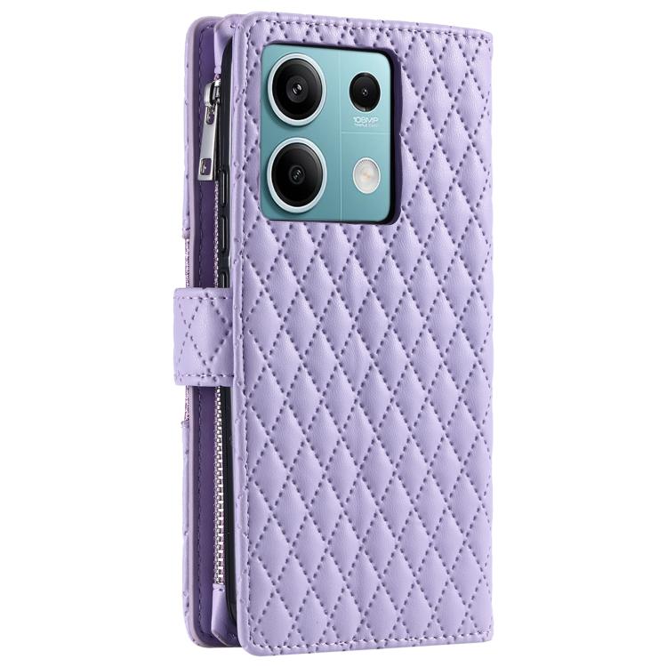 For Motorola Edge 60 Fusion Glitter Lattice Zipper Wallet Leather Phone Case
