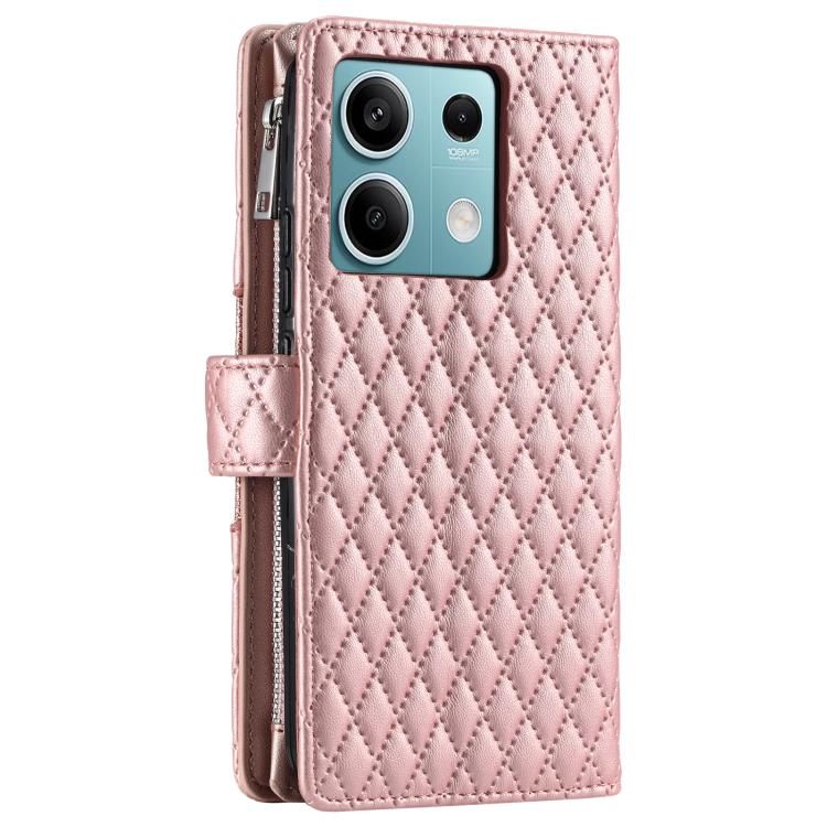 For Motorola Edge 60 Fusion Glitter Lattice Zipper Wallet Leather Phone Case