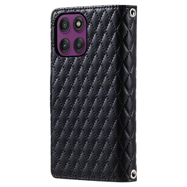 For Motorola Edge 60 Pro Glitter Lattice Zipper Wallet Leather Phone Case