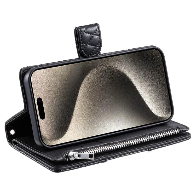 For Motorola Edge 60 Pro Glitter Lattice Zipper Wallet Leather Phone Case