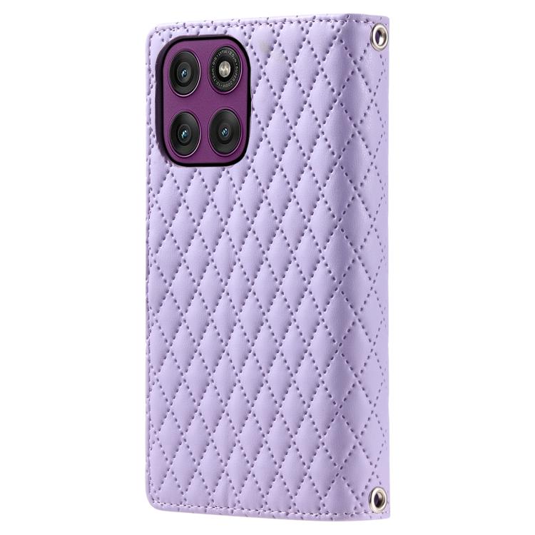 For Motorola Edge 60 Pro Glitter Lattice Zipper Wallet Leather Phone Case