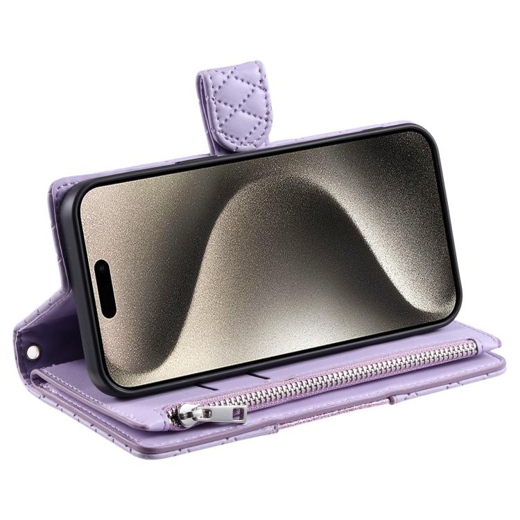 For Motorola Edge 60 Pro Glitter Lattice Zipper Wallet Leather Phone Case
