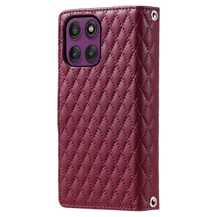 For Motorola Edge 60 Pro Glitter Lattice Zipper Wallet Leather Phone Case