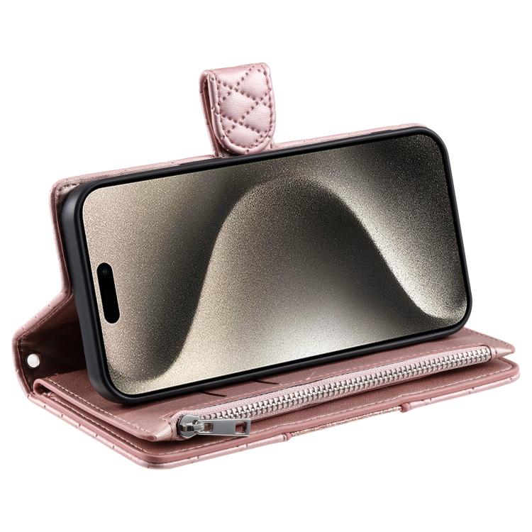 For Motorola Edge 60 Pro Glitter Lattice Zipper Wallet Leather Phone Case