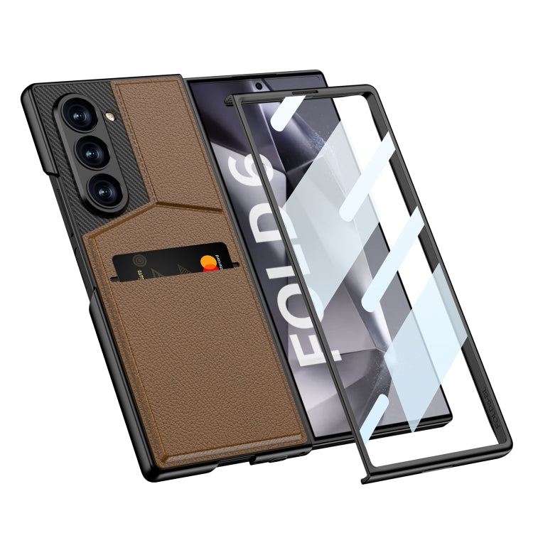 For Samsung Galaxy Z Fold6 GKK Integrated Rotor Bracket Recessed Card Bag Phone Case