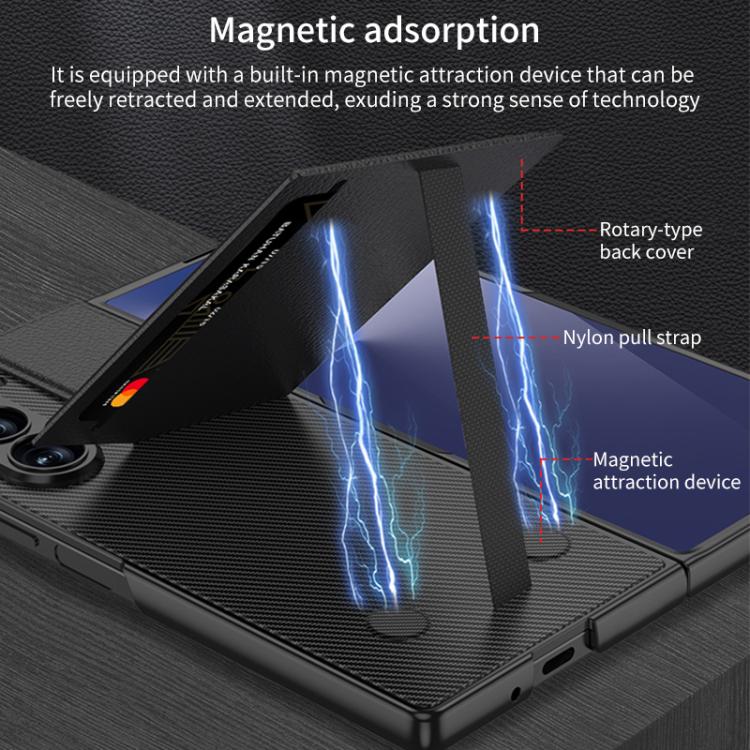 For Samsung Galaxy Z Fold7 5G GKK Integrated Rotor Bracket Recessed Card Bag Phone Case