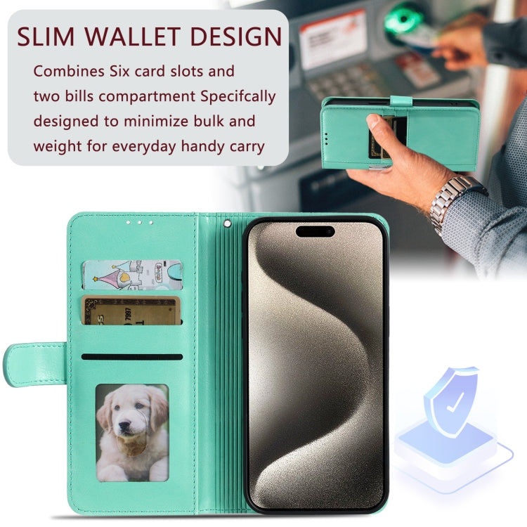 For Xiaomi Redmi 13 4G Simple 6-Card Wallet Leather Phone Case