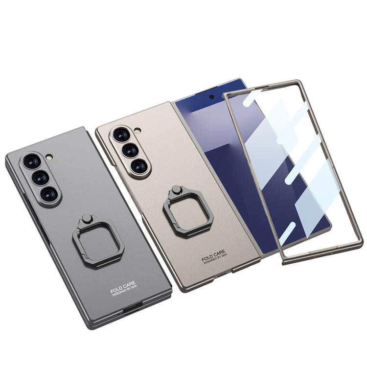 For Samsung Galaxy Z Fold7 5G GKK Integrated Accurate Hole Ultra-thin Square Ring Holder Phone Case