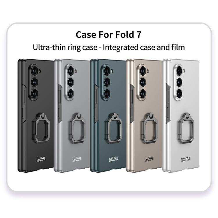 For Samsung Galaxy Z Fold7 5G GKK Integrated Accurate Hole Ultra-thin Square Ring Holder Phone Case