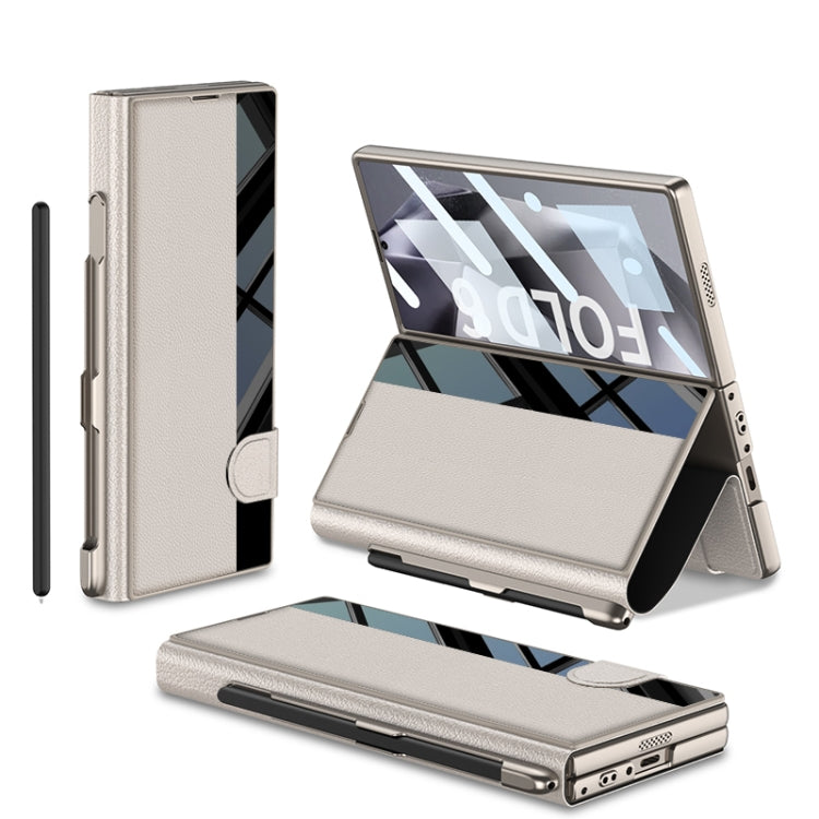 For Samsung Galaxy Z Fold6 GKK Integrated Full Coverage Flip Phone Case with Pen Slot, Not Included Pen