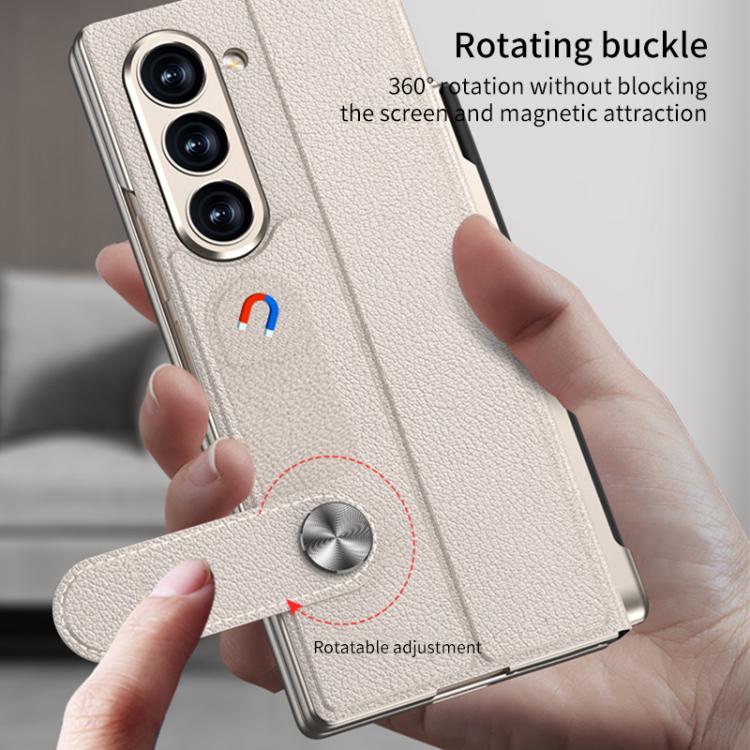 For Samsung Galaxy Z Fold7 5G GKK Integrated Full Coverage Flip Phone Case with Pen Slot, Not Included Pen
