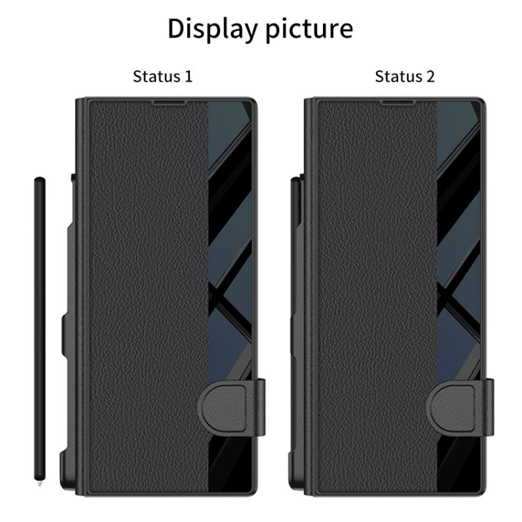 For Samsung Galaxy Z Fold7 5G GKK Integrated Full Coverage Flip Phone Case with Pen Slot, Not Included Pen