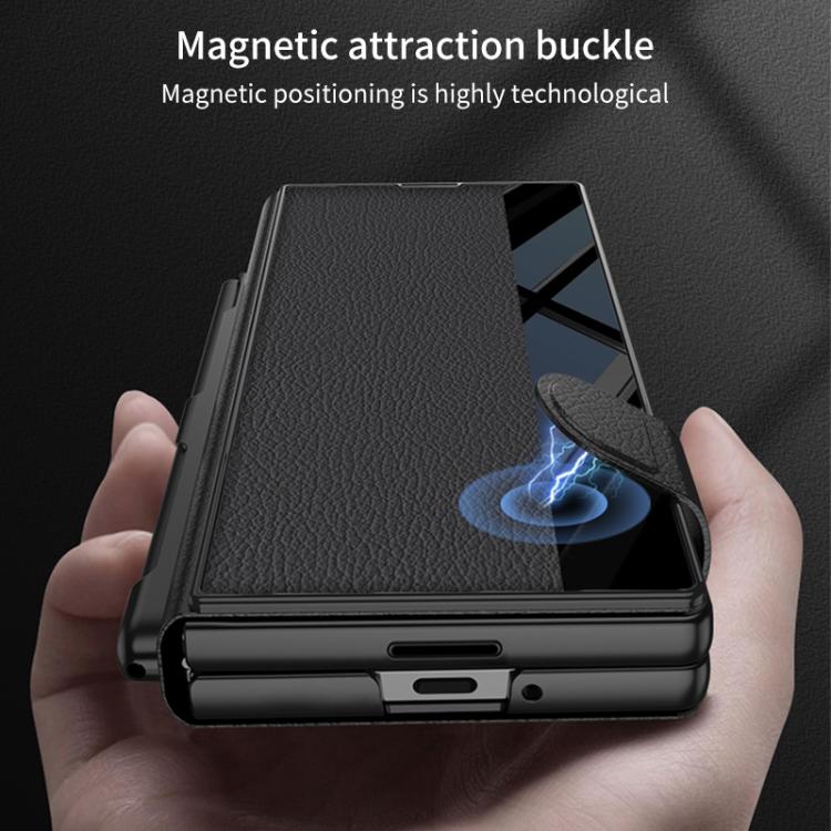 For Samsung Galaxy Z Fold7 5G GKK Integrated Full Coverage Flip Phone Case with Pen Slot, Not Included Pen