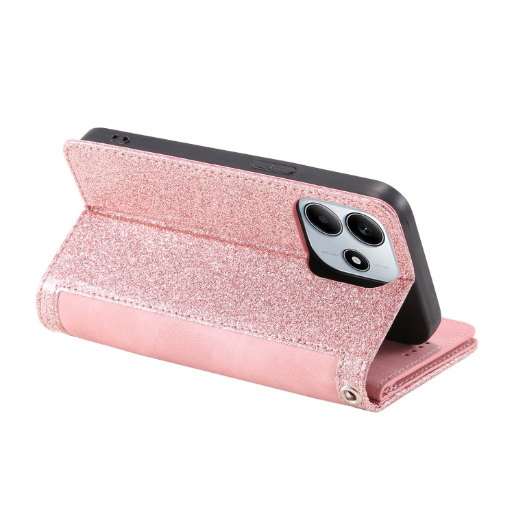 For Xiaomi Redmi Note 14 5G Nine Card Zipper Bag Leather Phone Case with Lanyard