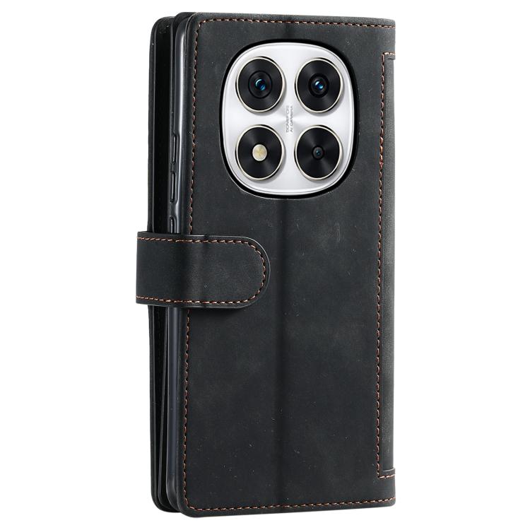 For Redmi Note 14 Pro 4G Nine Card Zipper Bag Leather Phone Case with Lanyard