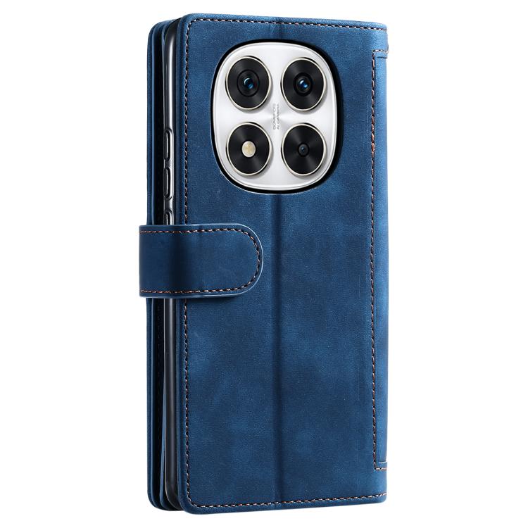 For Redmi Note 14 Pro 4G Nine Card Zipper Bag Leather Phone Case with Lanyard