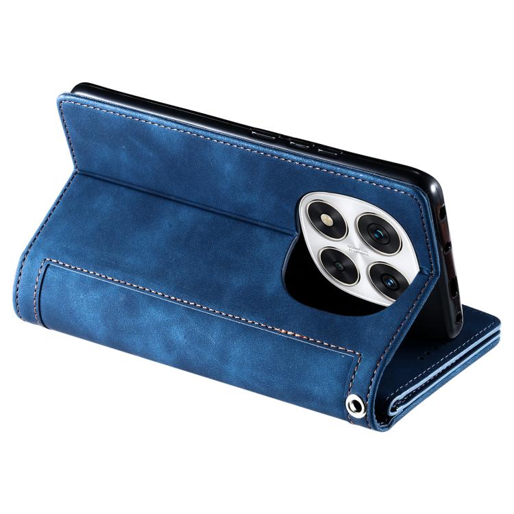 For Redmi Note 14 Pro 4G Nine Card Zipper Bag Leather Phone Case with Lanyard