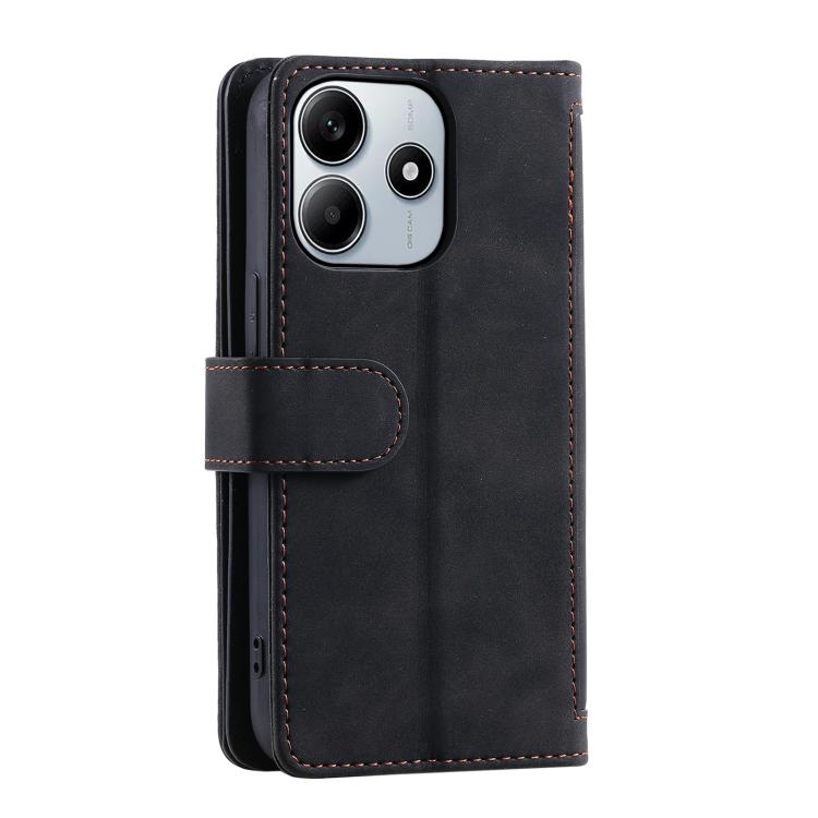 For Redmi Note 14 4G EU 164.84mm Nine Card Zipper Bag Leather Phone Case with Lanyard