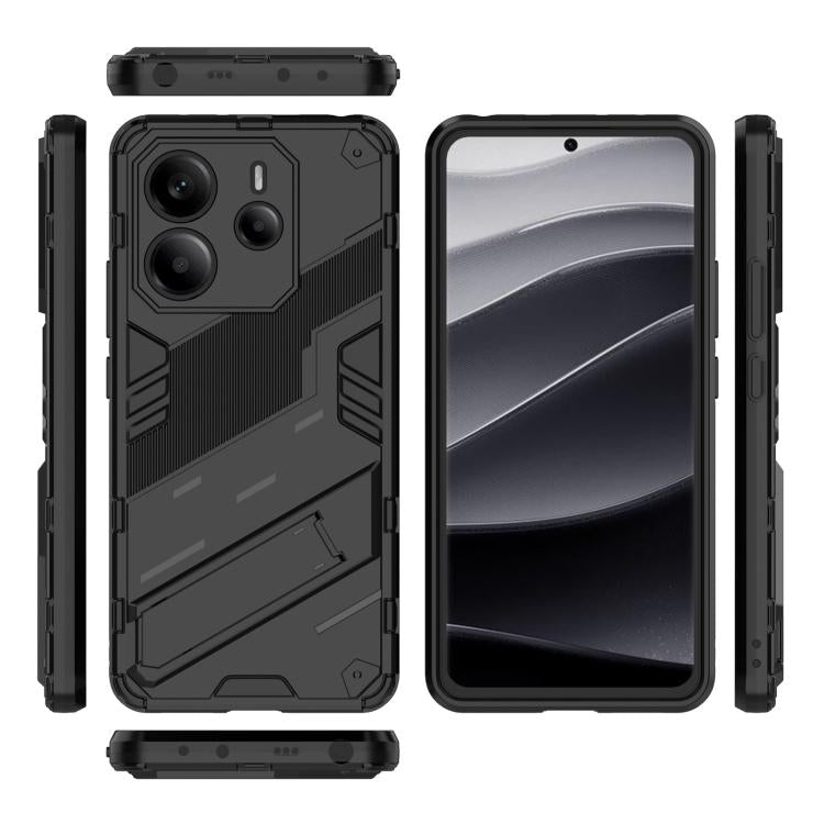 For Redmi Note 14 4G 163.25mm Punk Armor 2 in 1 PC + TPU Phone Case with Holder