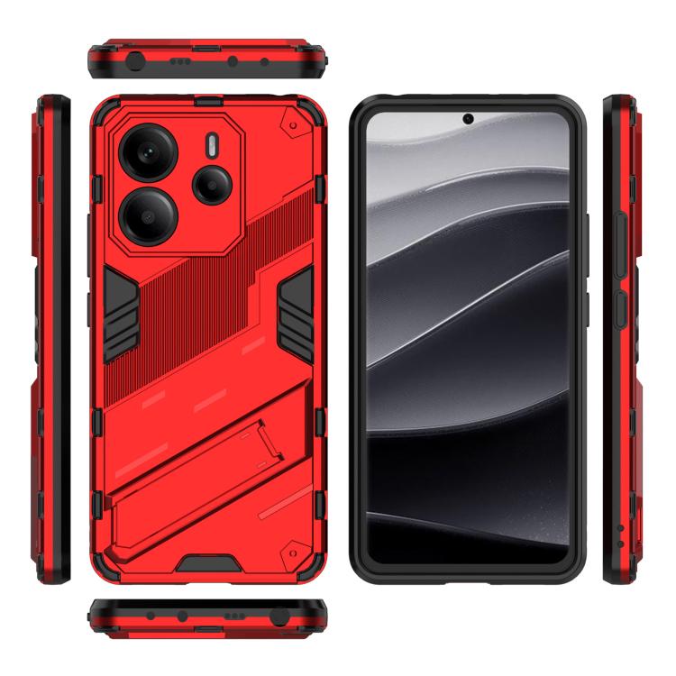 For Redmi Note 14 4G 163.25mm Punk Armor 2 in 1 PC + TPU Phone Case with Holder