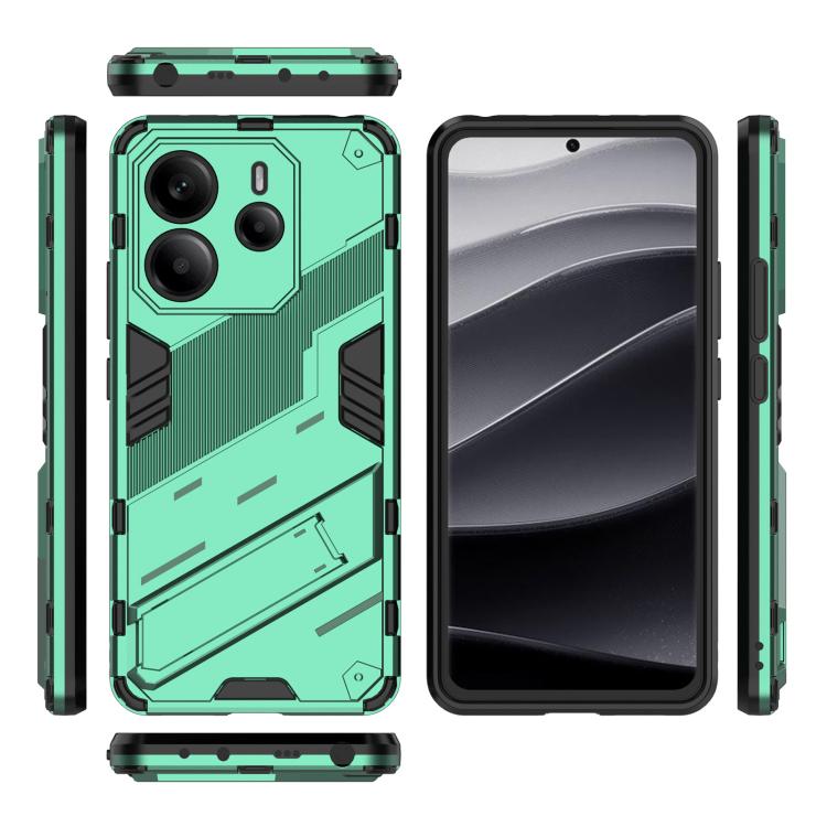 For Redmi Note 14 4G 163.25mm Punk Armor 2 in 1 PC + TPU Phone Case with Holder