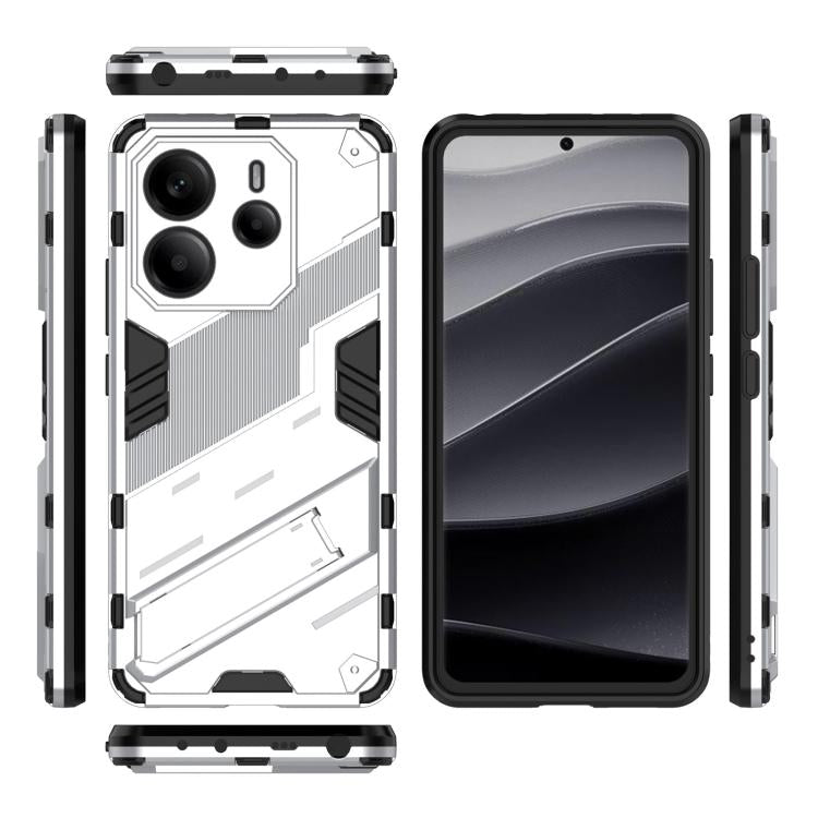 For Redmi Note 14 4G 163.25mm Punk Armor 2 in 1 PC + TPU Phone Case with Holder