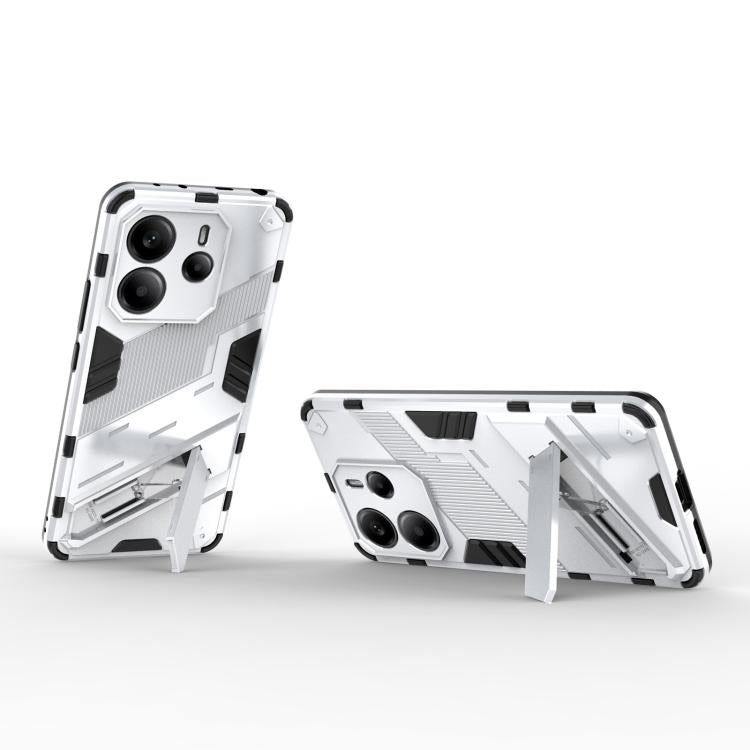 For Redmi Note 14 4G 163.25mm Punk Armor 2 in 1 PC + TPU Phone Case with Holder