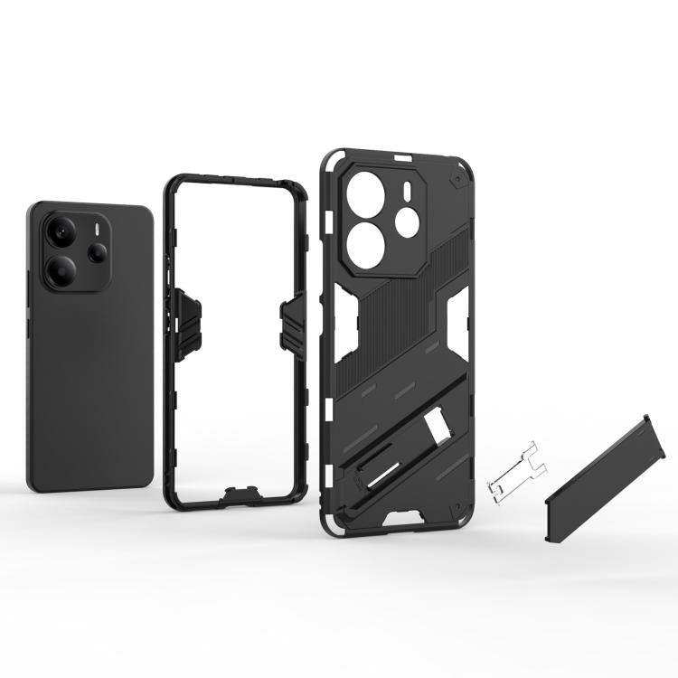 For Redmi Note 14 4G 163.25mm Punk Armor 2 in 1 PC + TPU Phone Case with Holder