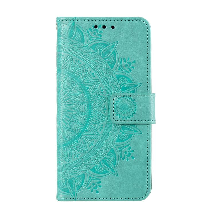For Redmi Note 14 4G EU 164.84mm Totem Flower Embossed Leather Phone Case with Lanyard