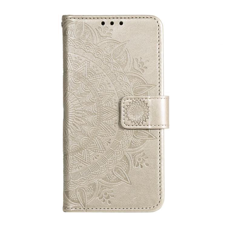 For Redmi Note 14 Pro 4G Totem Flower Embossed Leather Phone Case with Lanyard
