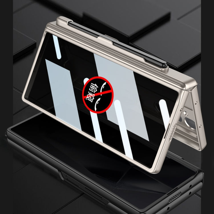 For Samsung Galaxy Z Fold6 GKK Integrated Anti Peep Full Coverage Magnetic Fold Phone Case with Pen Slot, Not Included Pen