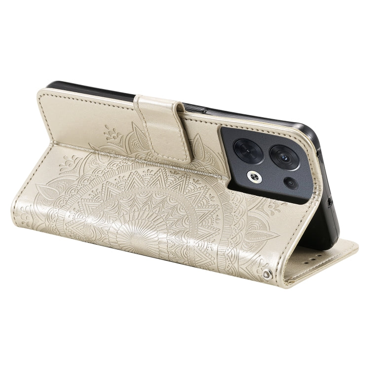For Motorola Edge 50 Ultra Totem Flower Embossed Leather Phone Case with Lanyard