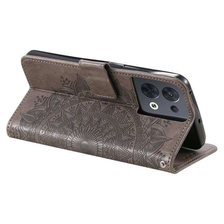 For Motorola Edge 50 Ultra Totem Flower Embossed Leather Phone Case with Lanyard