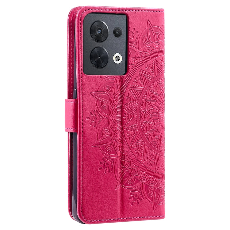 For Motorola Edge 50 Ultra Totem Flower Embossed Leather Phone Case with Lanyard