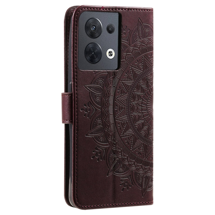 For Motorola Edge 50 Ultra Totem Flower Embossed Leather Phone Case with Lanyard
