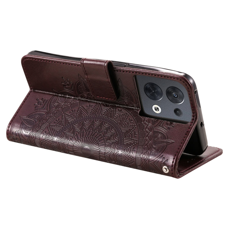 For Motorola Edge 50 Ultra Totem Flower Embossed Leather Phone Case with Lanyard