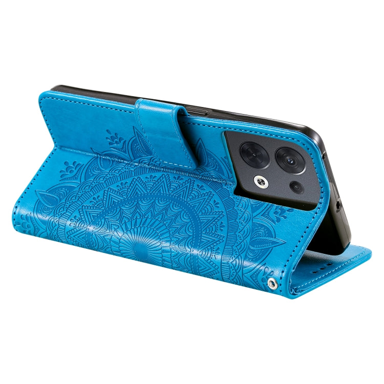 For Motorola Edge 50 Ultra Totem Flower Embossed Leather Phone Case with Lanyard