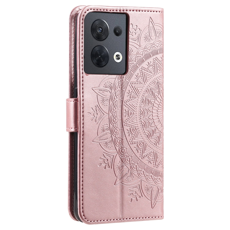 For Motorola Edge 50 Ultra Totem Flower Embossed Leather Phone Case with Lanyard