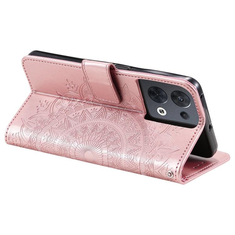 For Motorola Edge 50 Ultra Totem Flower Embossed Leather Phone Case with Lanyard