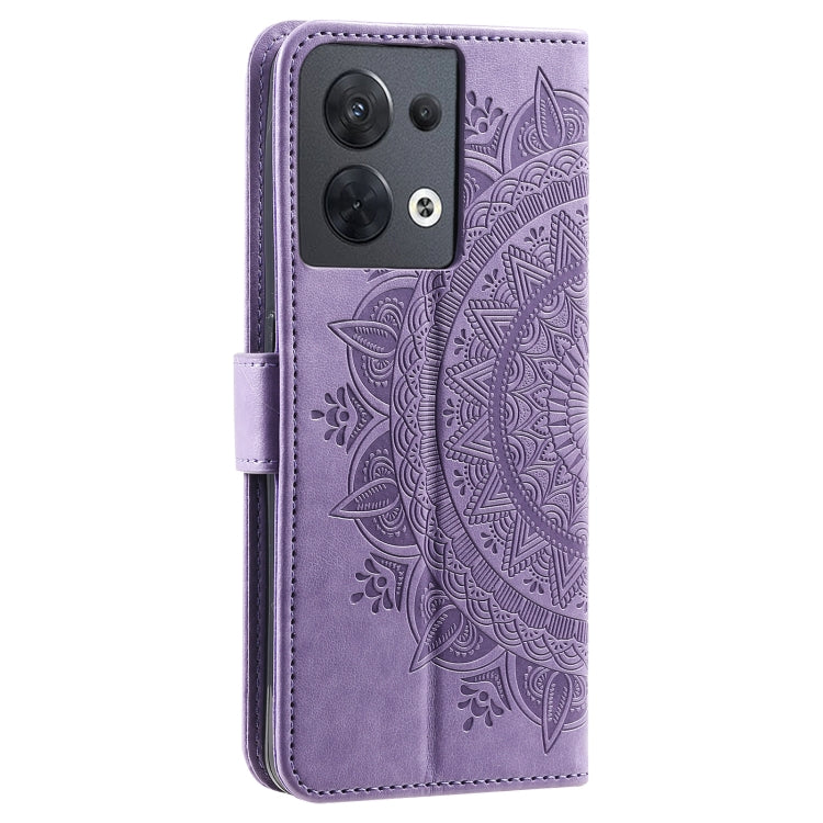 For Motorola Edge 50 Ultra Totem Flower Embossed Leather Phone Case with Lanyard