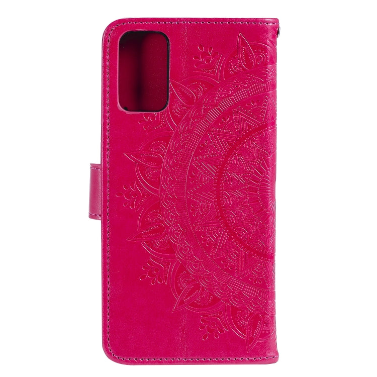 For Motorola Edge 50 Fusion Totem Flower Embossed Leather Phone Case with Lanyard